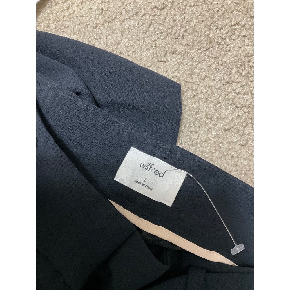 Nwt Wilfred Artizia Size 6 Jallade Wool Tie-Front Pants Black Yellow Blue - Picture 6 of 8